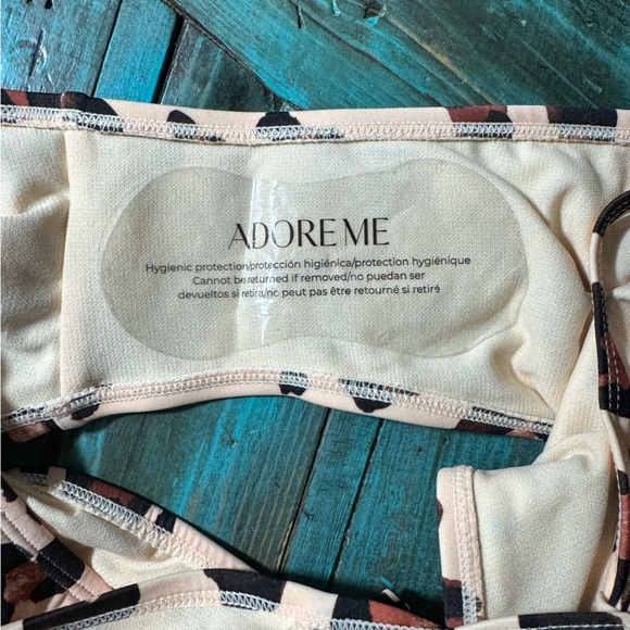 Adore Me Calypso Contour Leopard Print One Piece Bare Back Swimsuit Size Med NWT - Picture 8 of 10